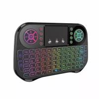 Мини-клавиатура Rombica Air Touch RGB, беспроводная, для ТВ и ПК, USB, touch, чёрная