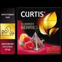 Чай Curtis "Summer Berries", чайный напиток каркаде с добавками, 20 пирамидок