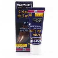 Крем тюбик с губкой Saphir Creme de luxe sphr0023 для гладкой кожи, цвет черный, 75мл