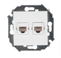 Розетка компьютерная 2-м СП Simon15 RJ45 кат.5E Systimax механизм бел. Simon 1591593-030