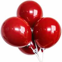 Воздушные шары 12-дюймовые гранатового цвета двухслойные (из двух шаров, черный и красный)-25 штук