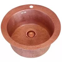 Врезная кухонная мойка ZorG Sanitary COPPER ZC 510 NA OSEK NATURAL, 51х51см, медь