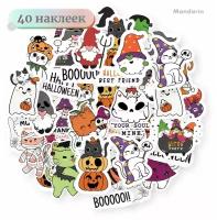 Наклейки на Хэллоуин - Стикеры HALLOWEEN - зомби-котики и гномики