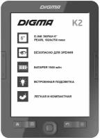 Электронная книга Digma K2, 6", темно-серый