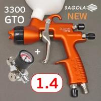 Краскопульт Sagola 3300 GTO (1.4мм) NEW + манометр RC2