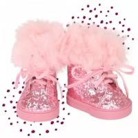 Gotz Зимние ботинки с мехом и глитером для кукол 42-46 см розовый