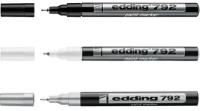 Маркер лаковый глянцевый EDDING 792, металлическая оправа, 0.8 мм, 3 шт, цвет: черный, белый, серебро