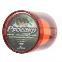 Леска монофильная EastShark Procarp 0.25мм, 300м, оранжевая, быстротонущая, мягкая, без памяти