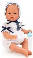 Кукла-пупс Asi Коки - 36 см (в белом комбинезон с атласными синими ленточками)