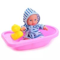 Кукла Карапуз Пупс Мой малыш в ванночке 20 см 222-A-RU