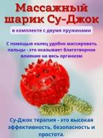 Су Джок массажный шарик для пальцев рук и ног с двумя кольцевыми металлическими пружинами