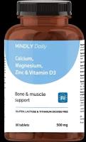 Витамины БАД MINDLY Daily Кальций, магний, цинк и витамин D3 (Ca+Mg+Zn +D3 Vitamin), 60 таблеток