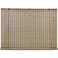 Рулонная штора Эскар бамбуковые (охра), 160х160 см