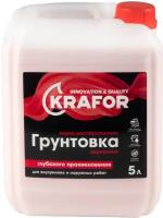 Грунтовка глубокого проникновения Krafor, универсальная, 5 л