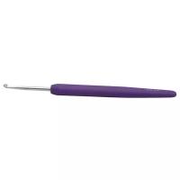 30905 Knit Pro Крючок для вязания с эргономичной ручкой Waves 3мм, алюминий, серебристый/лавр