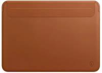 Чехол для MacBook Pro 14 WIWU Skin New Pro 2 Leather Sleeve Brown