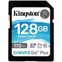 Карта памяти Kingston Canvas Go! Plus SDXC 128 ГБ Class 10, V30, UHS-I U3, R/W 170/90 МБ/с