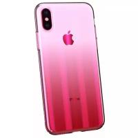 Чехол Baseus Aurora case для Apple iPhone X, Transparent Pink