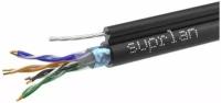 Кабель витая пара F/UTP кат.5E 4х2х24AWG solid Cu PE Outdoor Standard трос черн. (м) SUPRLAN 01-1026-1