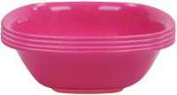 Набор пластиковых тарелок глубокие, цвет розовый, 15 см, 4 шт