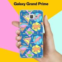 Силиконовый чехол на Samsung Galaxy Grand Prime Узор из динозавров 50 / для Самсунг Галакси Гранд Прайм