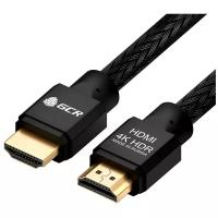 Кабель 1м HDMI 2.0 GCR Ultra HD 4K 3D 18 Гбит/с частично нейлон для Apple TV черный 24К GOLD