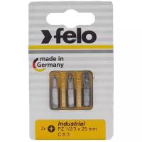 Биты Felo 2193216 PZ1/PZ2/PZ3x25 мм, 3 шт