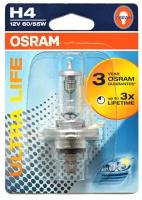 Лампа 12V H4 60/55W P43t-38 блистер (1шт.) увеличенный срок службы Ultra Life OSRAM 64193ULT-01B
