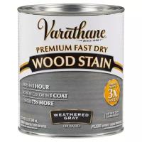 Быстросохнущее тонирующее прозрачное масло / Морилка для дерева Varathane Fast Dry Wood Stain Графит Weathered Gray 0,946 л