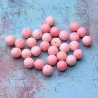 Бусина Коралл бледно-розовый гладкий шар 6,6-7+- мм 30 шт