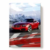 Записная книжка "Красное авто" А5, в клетку, 80 л, интегральная обложка, Academy Style,13463
