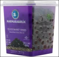 Marmarabirlik оливки с маслом черные натуральные SEPET SERISI 2XS с косточкой, 800 г, 800 мл