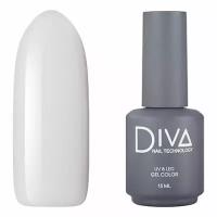 Гель-лак для ногтей Diva Nail Technology плотный, светлый, насыщенный, белый, 15 мл