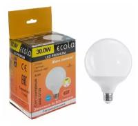 Лампа светодиодная ECOLA globe Premium 30,0W G120 220V E27 2700K 320° шар (композит) 170x120