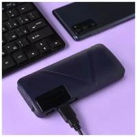 Внешний аккумулятор LuazON PB-05, 6000 мАч, 3 USB, 2 А, дисплей, фонарик, черный