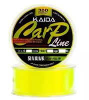 Леска карповая KAIDA PRO CARP LINE FLUO YELLOW 300m / Монофильная тонущая леска для рыбалки