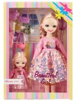 Кукла Сима-ленд Анечка с сестрёнкой, в платье, с аксессуарами, цвет розовый 7836231 бежевый