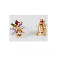 Серьги с разноцветными фианитами "7 камней" Lotus Jewelry