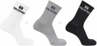 Носки Salomon SOCKS EVERYDAY CREW 3-пары БелыеСерыеЧерные L