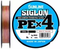 Плетеный шнур для рыбалки Sunline Siglon PE X4 #2,0 0,242мм 200м (multicolor)