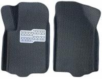 Автомобильные коврики ЕВА EVA ЭВА с бортами 3д 3D / 2 передних коврика для Lada Largus 2012-н. в. / Лада Ларгус черный(ромб)-черный / металл подпятник