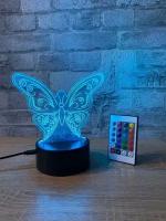 3D Светильник бабочка .. С пультом