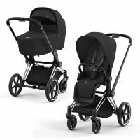 Коляска 2в1 Cybex Priam IV Sepia Black, шасси chrome/black