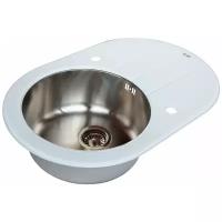 Врезная кухонная мойка ZorG Sanitary INOX GL-5077-OV-WHITE, 50х77см, нержавеющая сталь