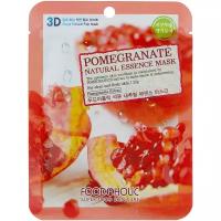 Тканевая 3D маска с экстрактом граната для улучшения цвета лица Pomegranate Natu