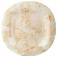 Тарелка обеденная стеклянная 27 см Luminarc Marble Beige квадратная