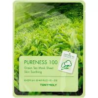 TONYMOLY PURENESS 100 Green Tea Mask Sheet Очищающая тканевая маска для лица с экстрактом зелёного чая