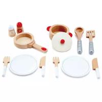 Набор продуктов Hape Cook & Serve Set E3150 бежевый/белый