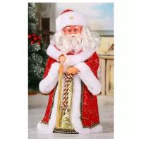 Новогодняя игрушка Зимнее волшебство Дед мороз "Кудрявая борода" 37 см, двигается, без музыки, красный (3555353)