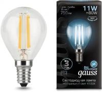 Светодиодная лампа Gauss LED Filament Шар E14 11W 750lm 4100K (упаковка 10шт.)